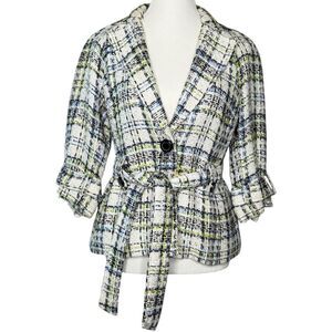 ▪️|EUC| GRACE ELEMENTS Tweed Tie Waist 3/4 Sleeve Coast